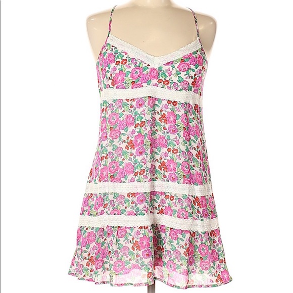 Abercrombie & Fitch Dresses & Skirts - ABERCROMBIE & FITCH PINK FLORAL MINI DRESS SZ M